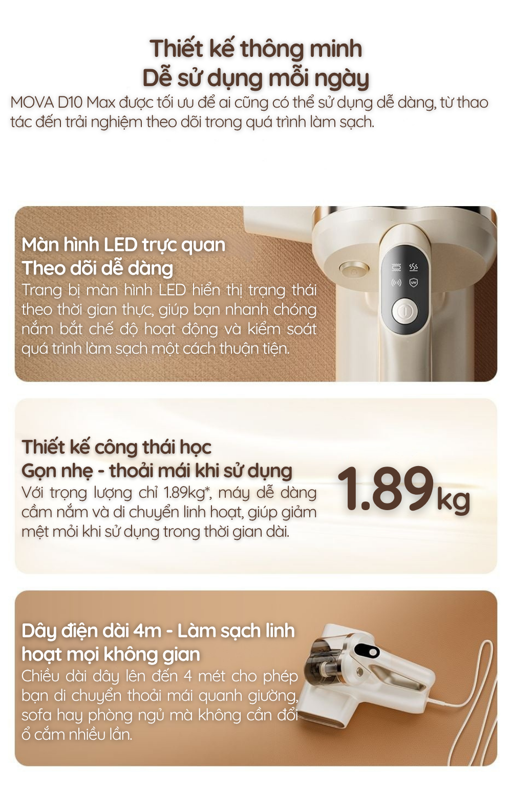 Thiết kế thông minh Dễ sử dụng mỗi ngày