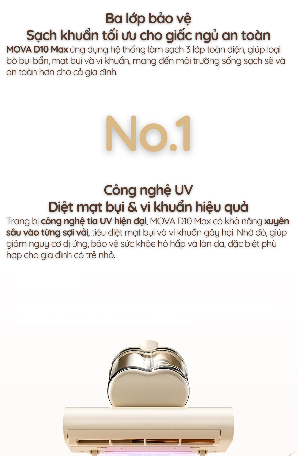 Ba lớp bảo vệ Sạch khuẩn tối ưu cho giấc ngủ an toàn