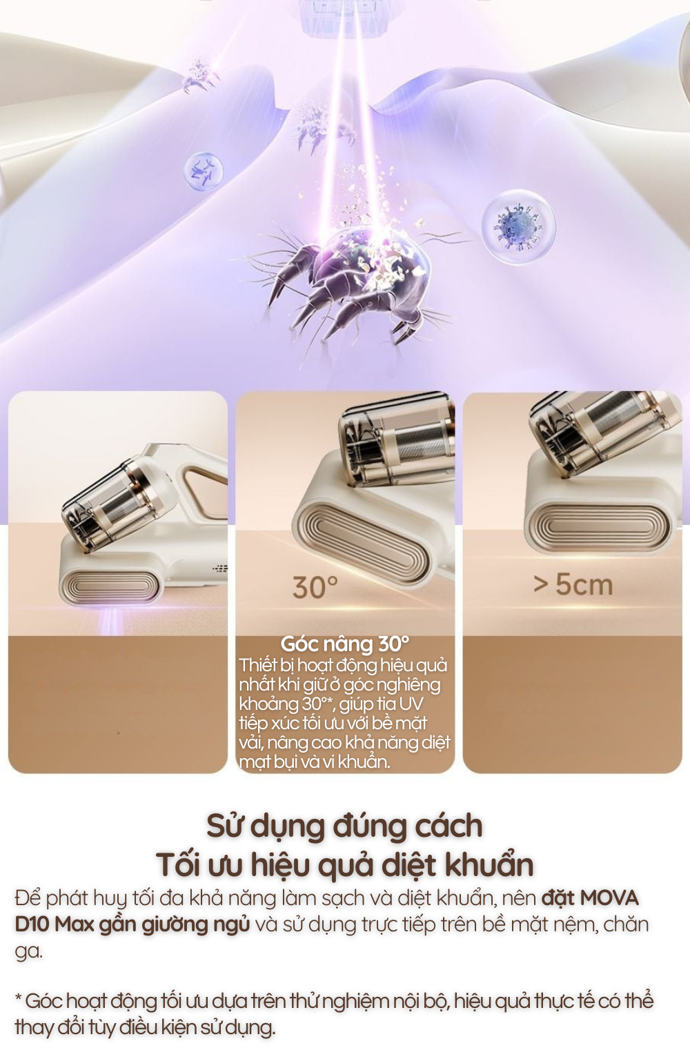 Công nghệ UV Diệt mạt bụi & vi khuẩn hiệu quả