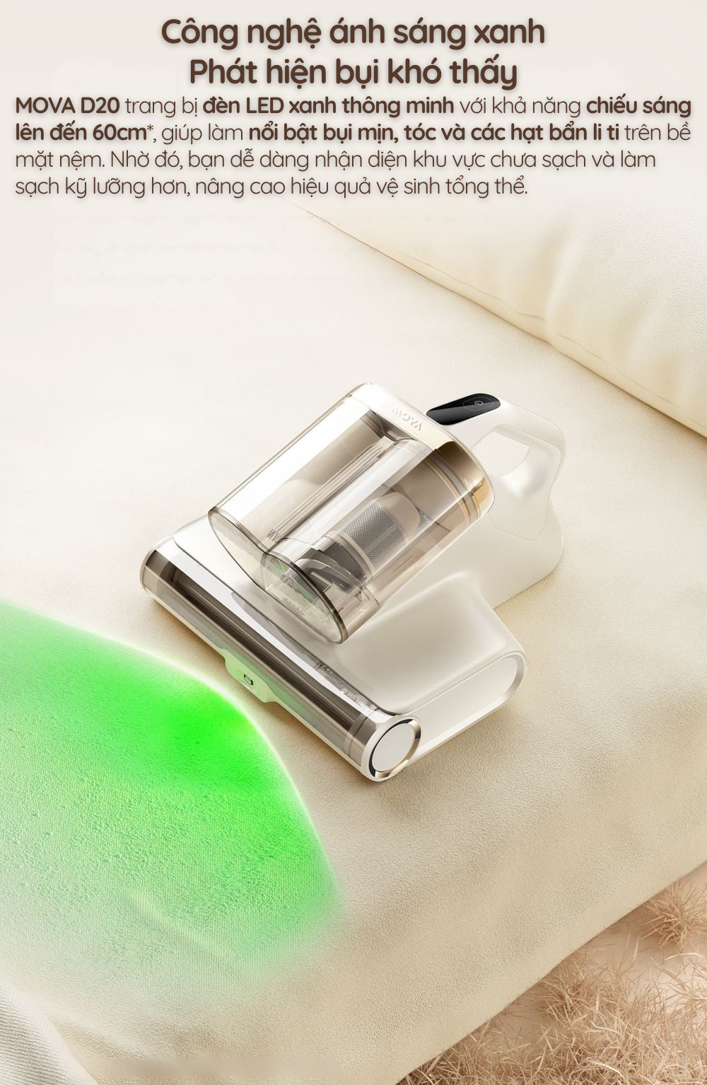 Công nghệ ánh sáng xanh Phát hiện bụi khó thấy