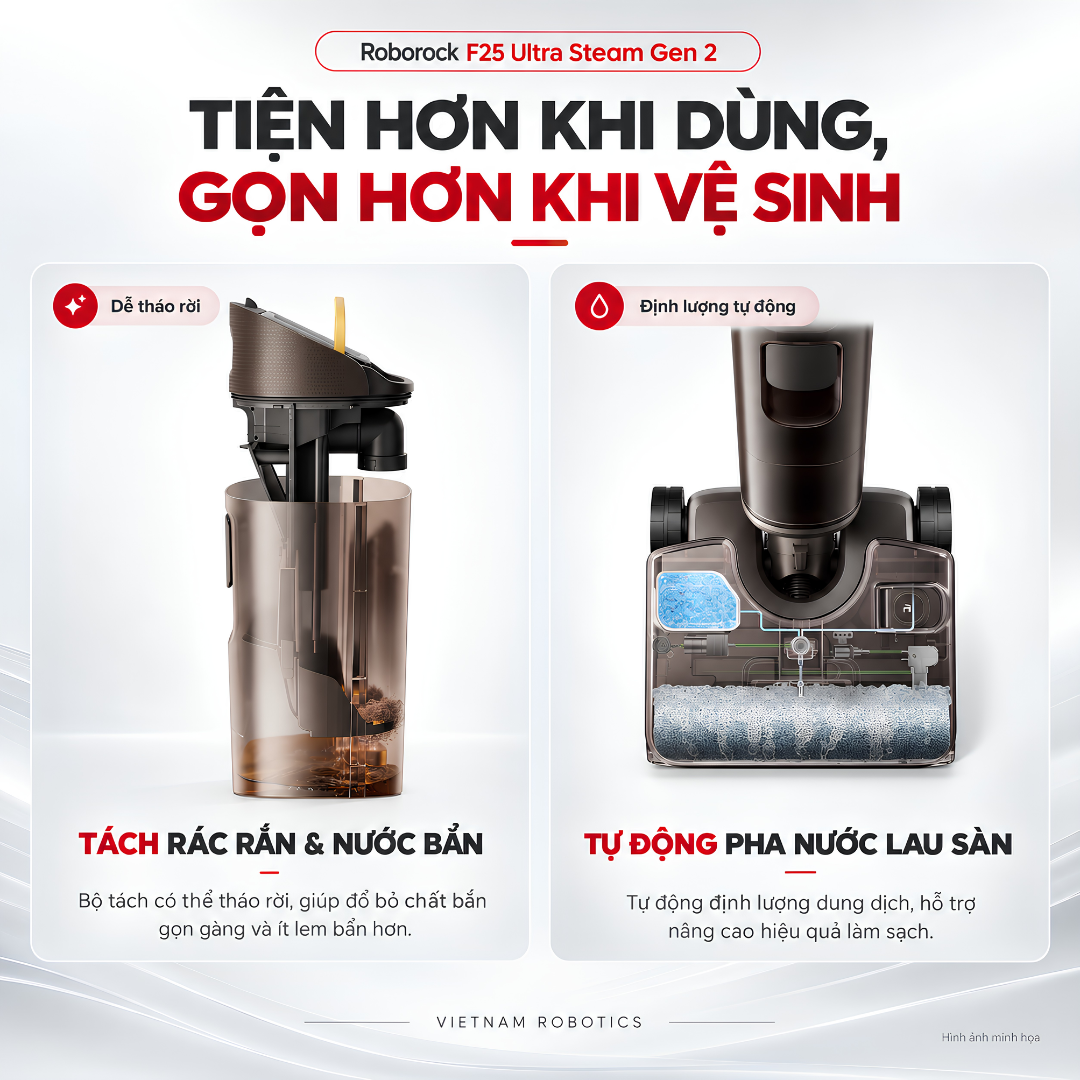 Roborock F25 Ultra Steam Gen 2 | Máy Lau Sàn Hơi Nước