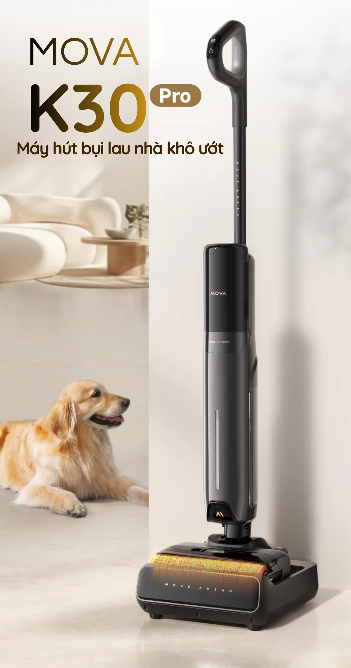MOVA K30 Pro – Máy hút bụi lau nhà khô ướt thông minh, gọn nhẹ, làm sạch toàn diện chỉ trong 1 lần di chuyển