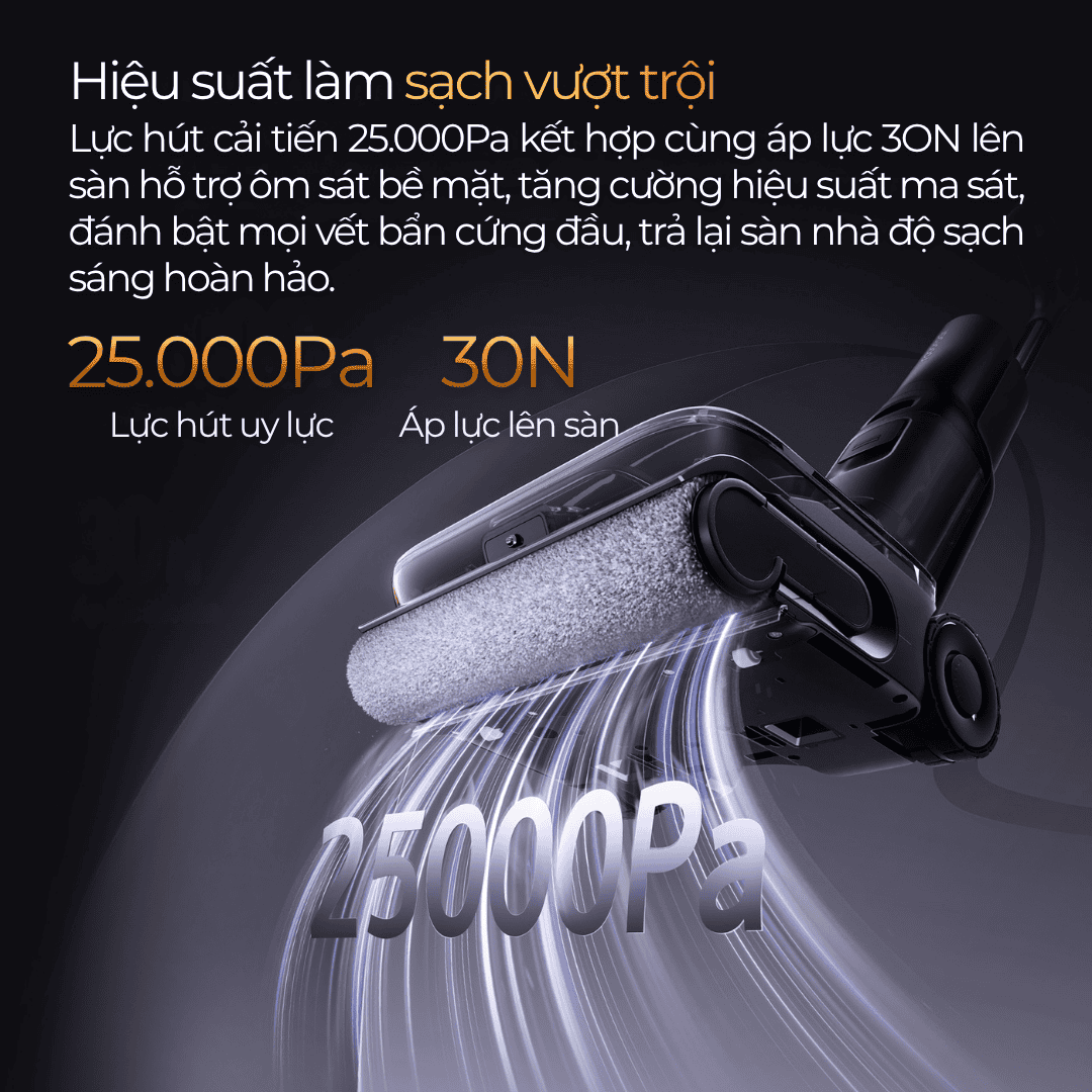 Lực Hút Siêu Mạnh 25.000Pa