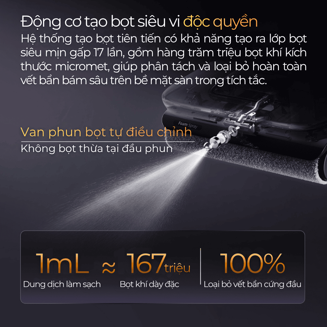 công nghệ động cơ tạo bọt siêu vi