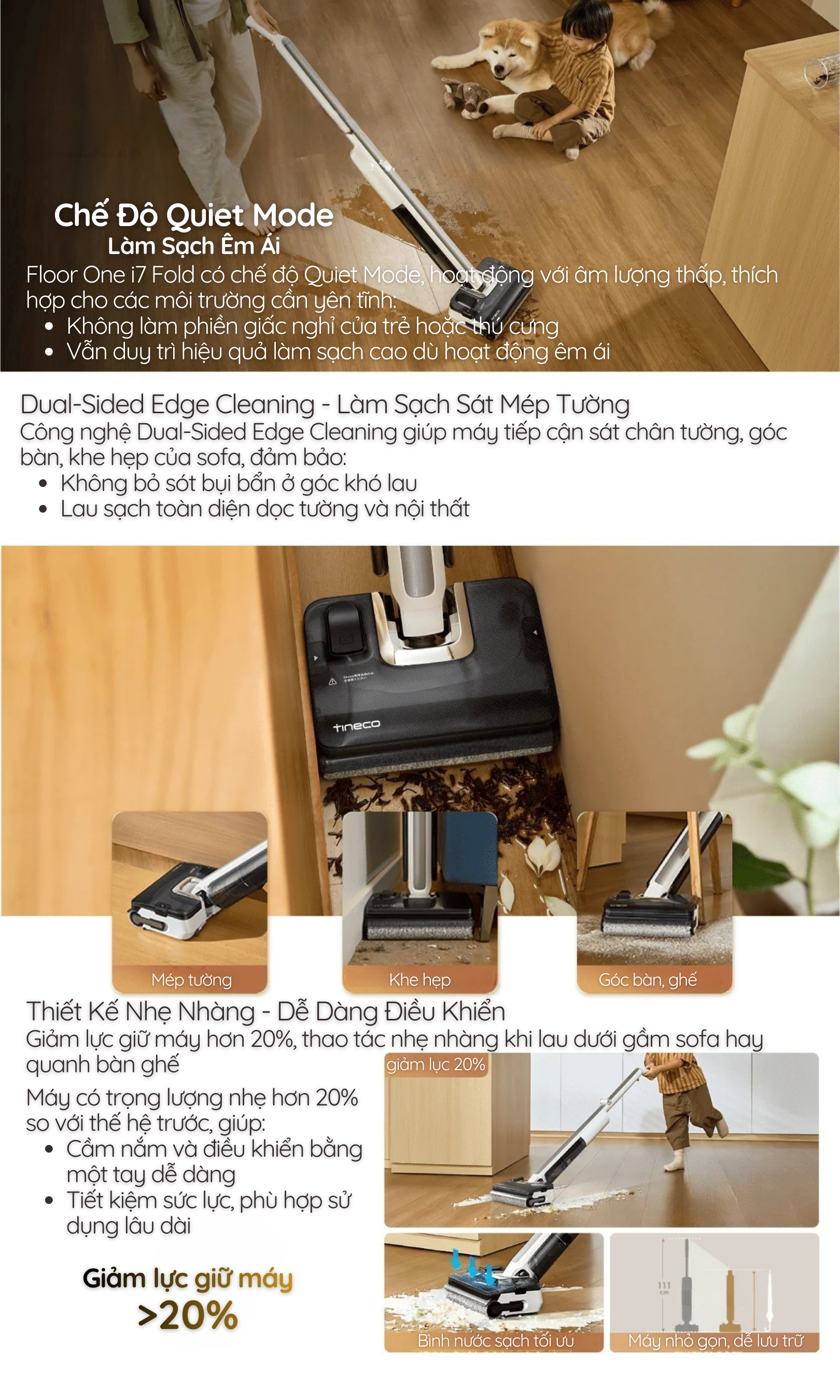 Chế Độ Quiet Mode Làm Sạch Êm Ái