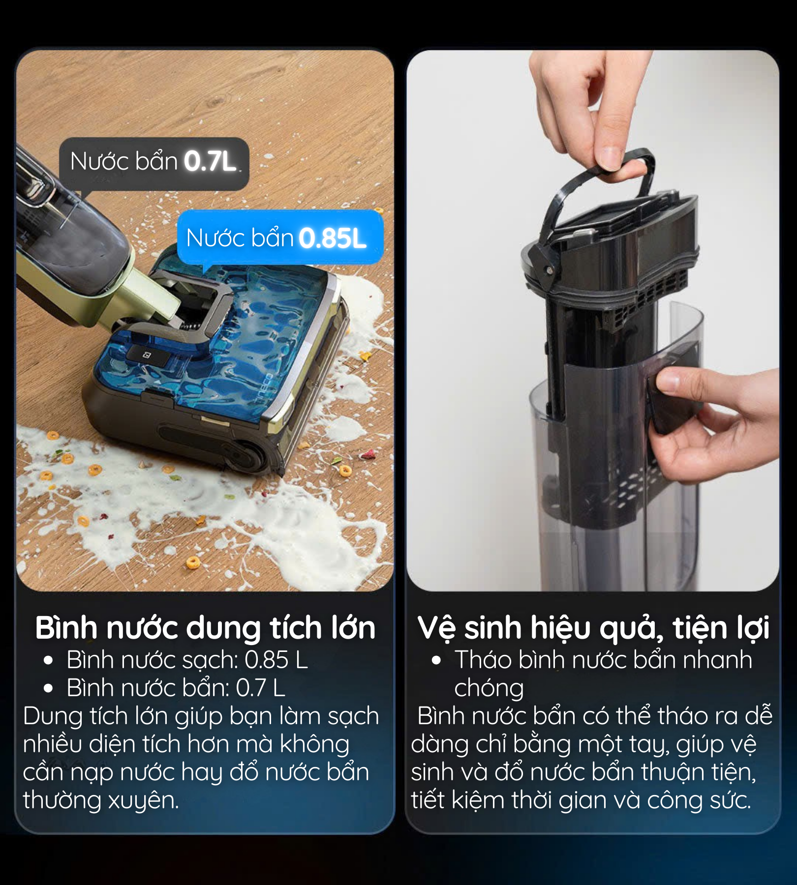 Bình nước dung tích lớn - Vệ sinh hiệu quả, tiện lợi