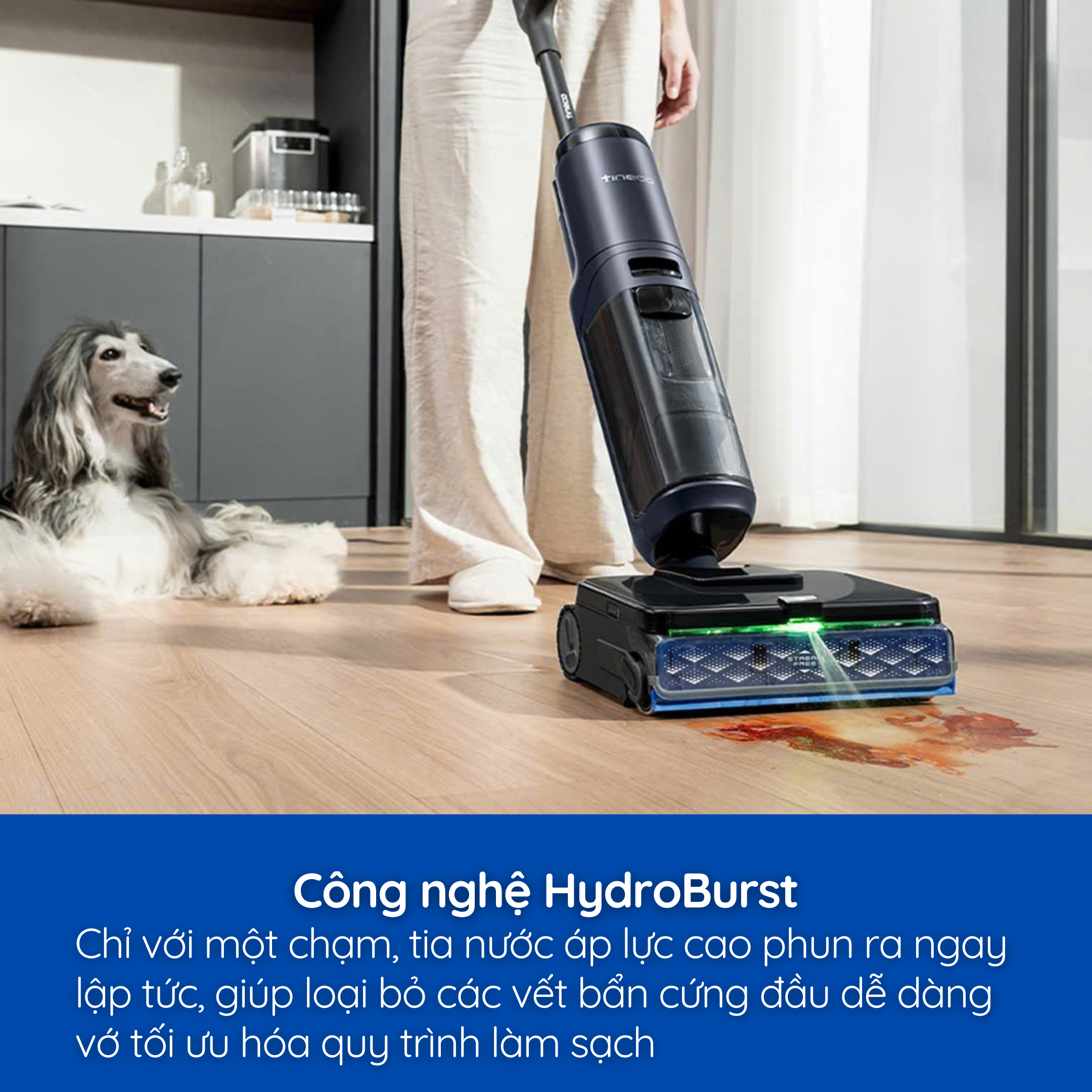 Công nghệ HydroBurst - Phun nước áp lực cao đánh bay vết bẩn