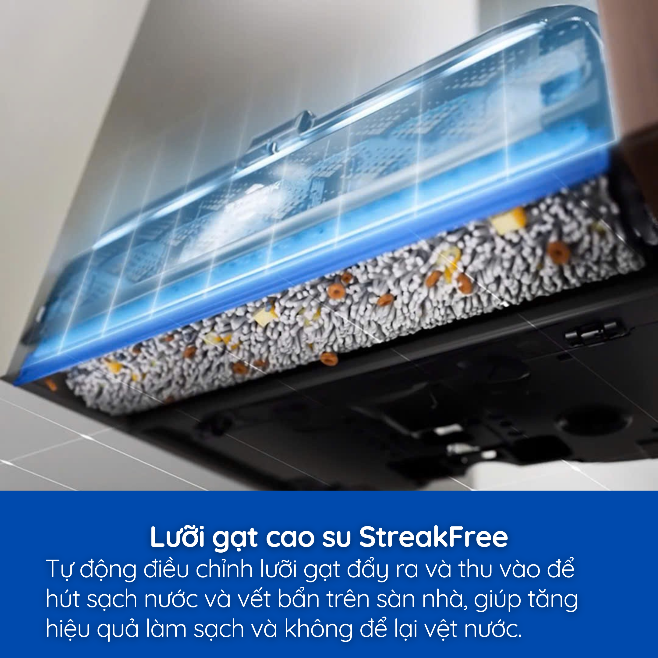 Lưỡi gạt cao su StreakFree Tự động điều chỉnh lưỡi gạt đẩy ra và thu vào để hút sạch nước và vết bẩn