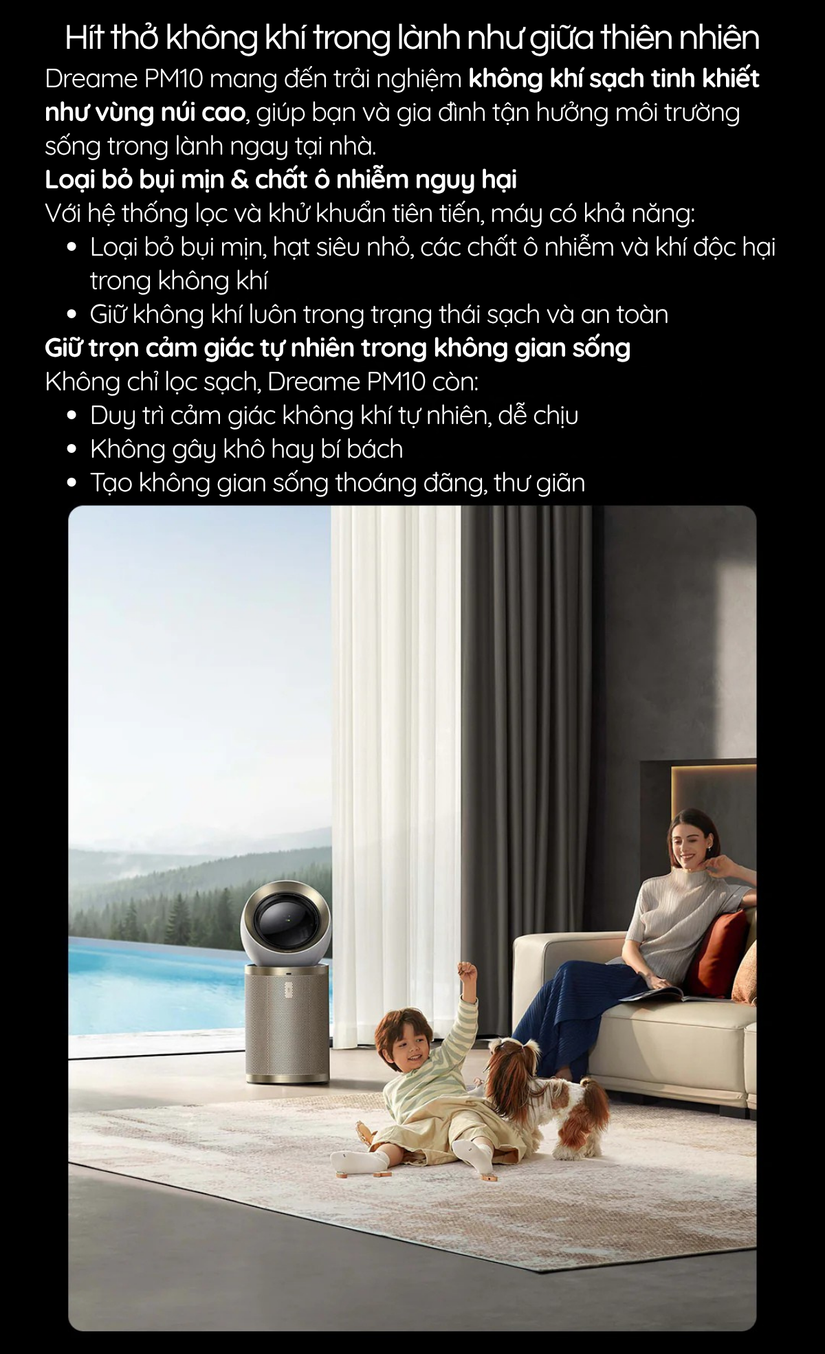Hít thở không khí trong lành như giữa thiên nhiên