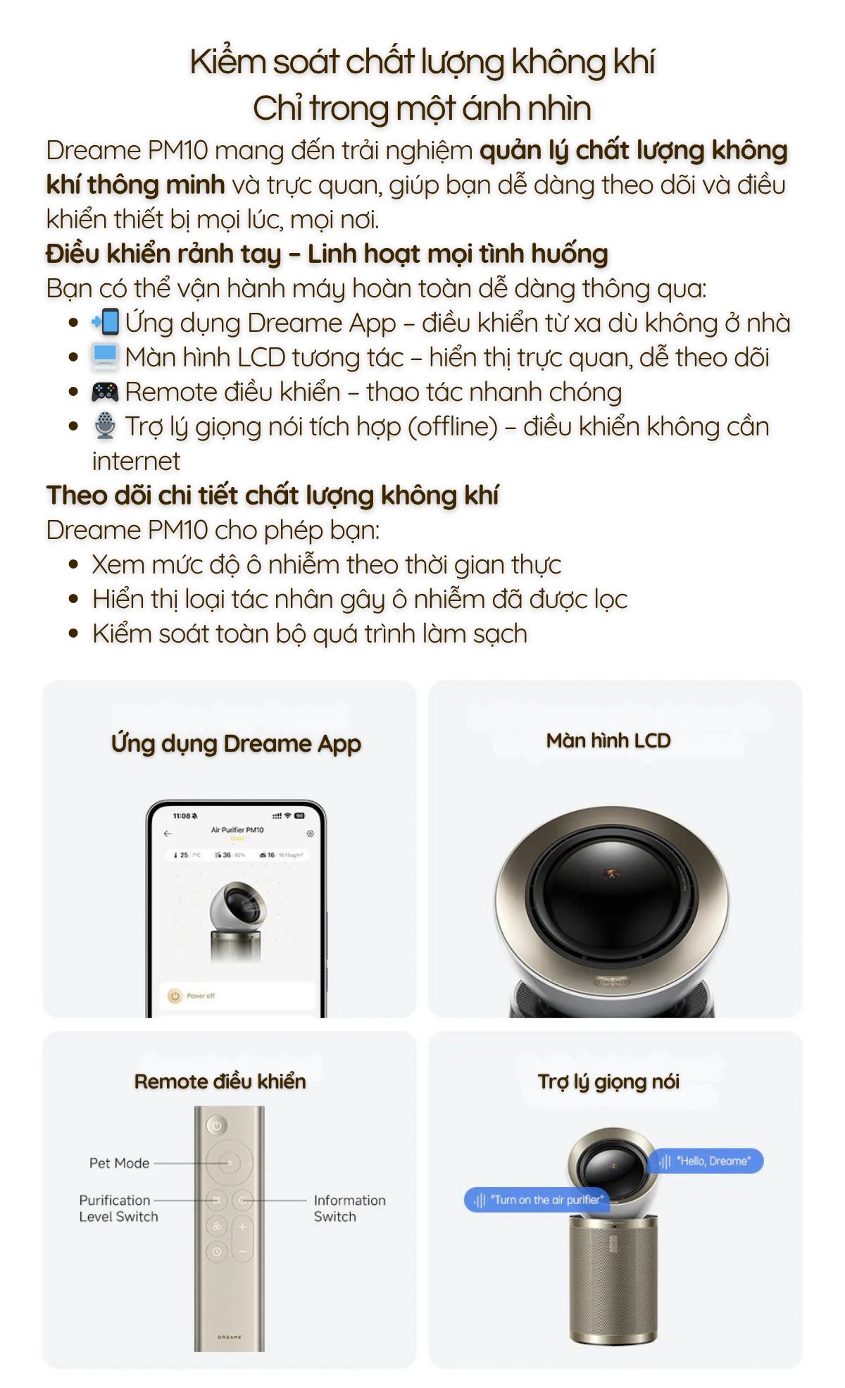 Dreame PM10 mang đến trải nghiệm quản lý chất lượng không khí thông minh và trực quan