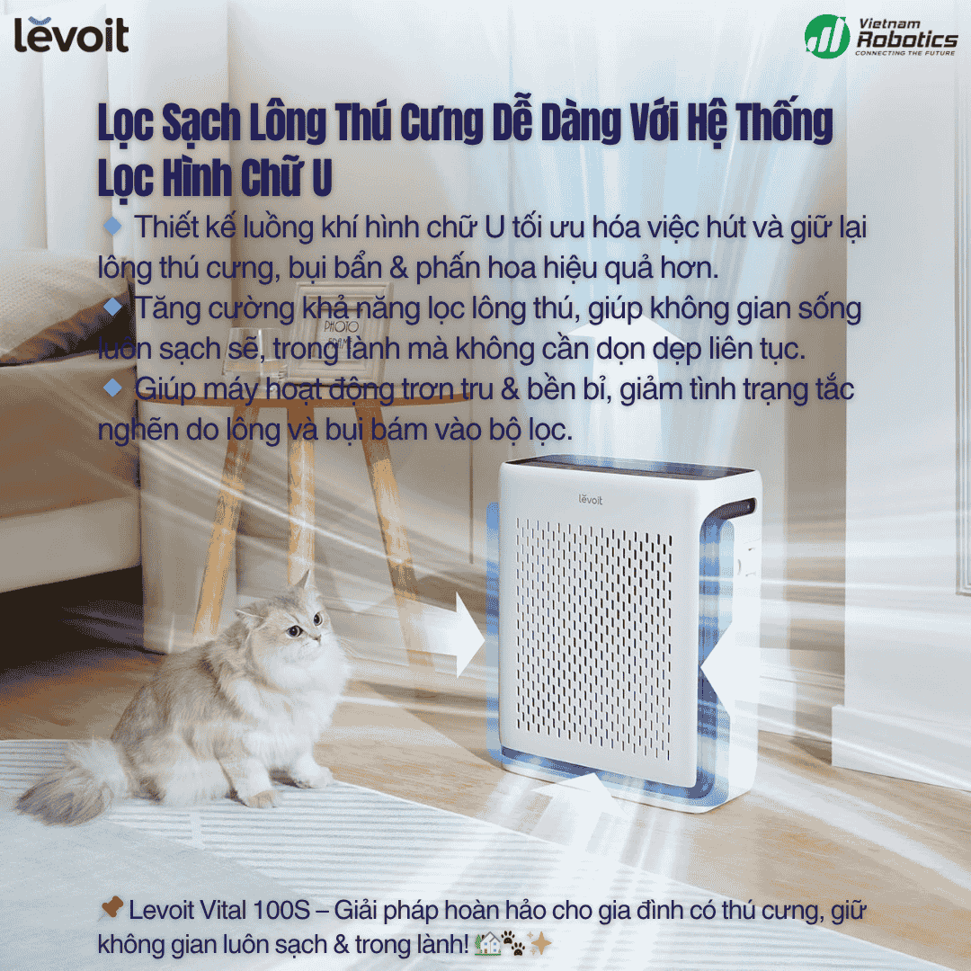 Levoit Vital 100S - Cho Phòng 52 m² - BH 24 Th