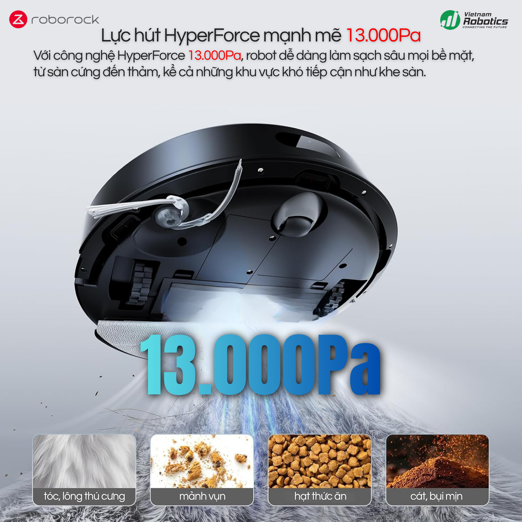 Roborock Q7 Pro Max - Hiệu năng mạnh mẽ với lực hút 13.000Pa