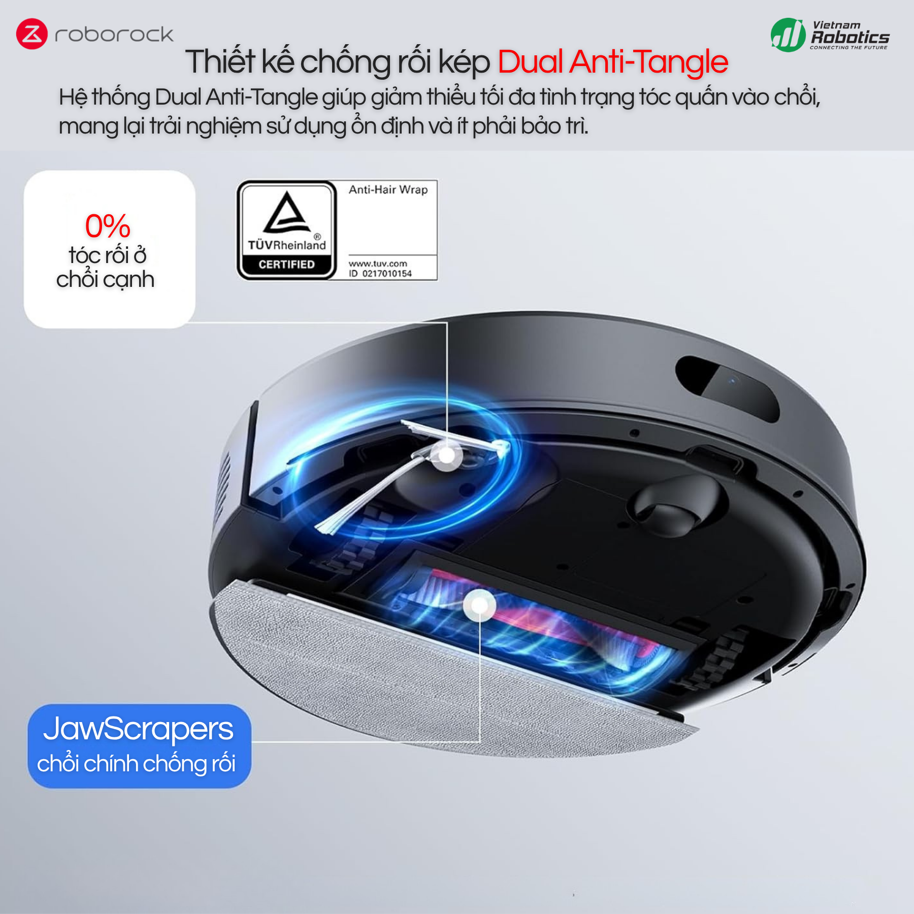 Một trong những vấn đề phổ biến là tóc quấn vào chổi, nhưng Q7 Pro Max đã cải thiện đáng kể.