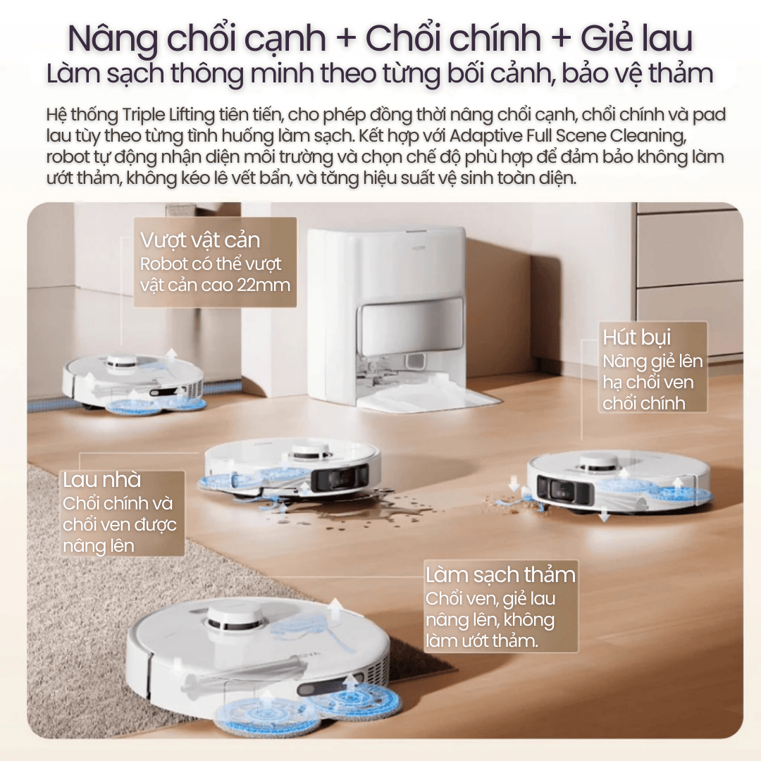 Mova P50 Ultra - Chiến lược làm sạch thảm thông minh