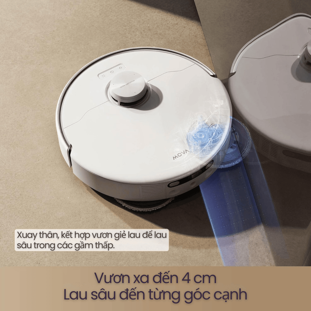 Mova P50 Ultra - lau sâu Khu vực gầm bàn - ghế - tủ