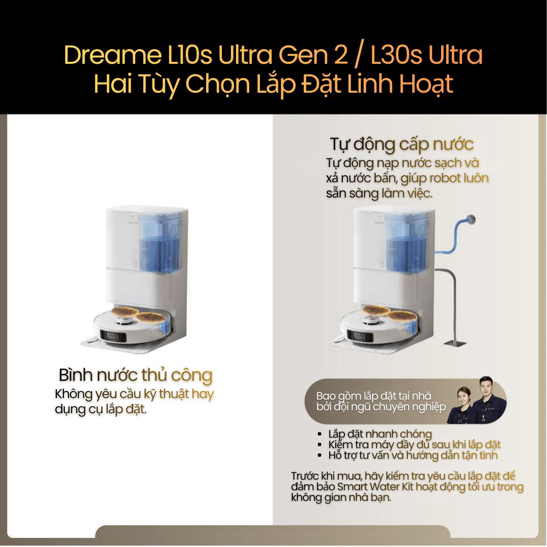 Hai tùy chọn lắp đặt linh hoạt