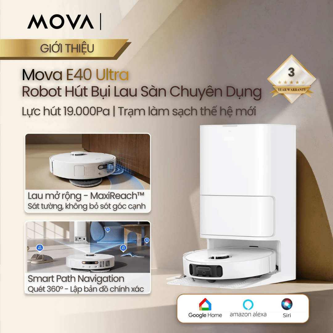 Mova E40 Ultra - Robot Hút Bụi Lau Sàn Chuyên Dụng
