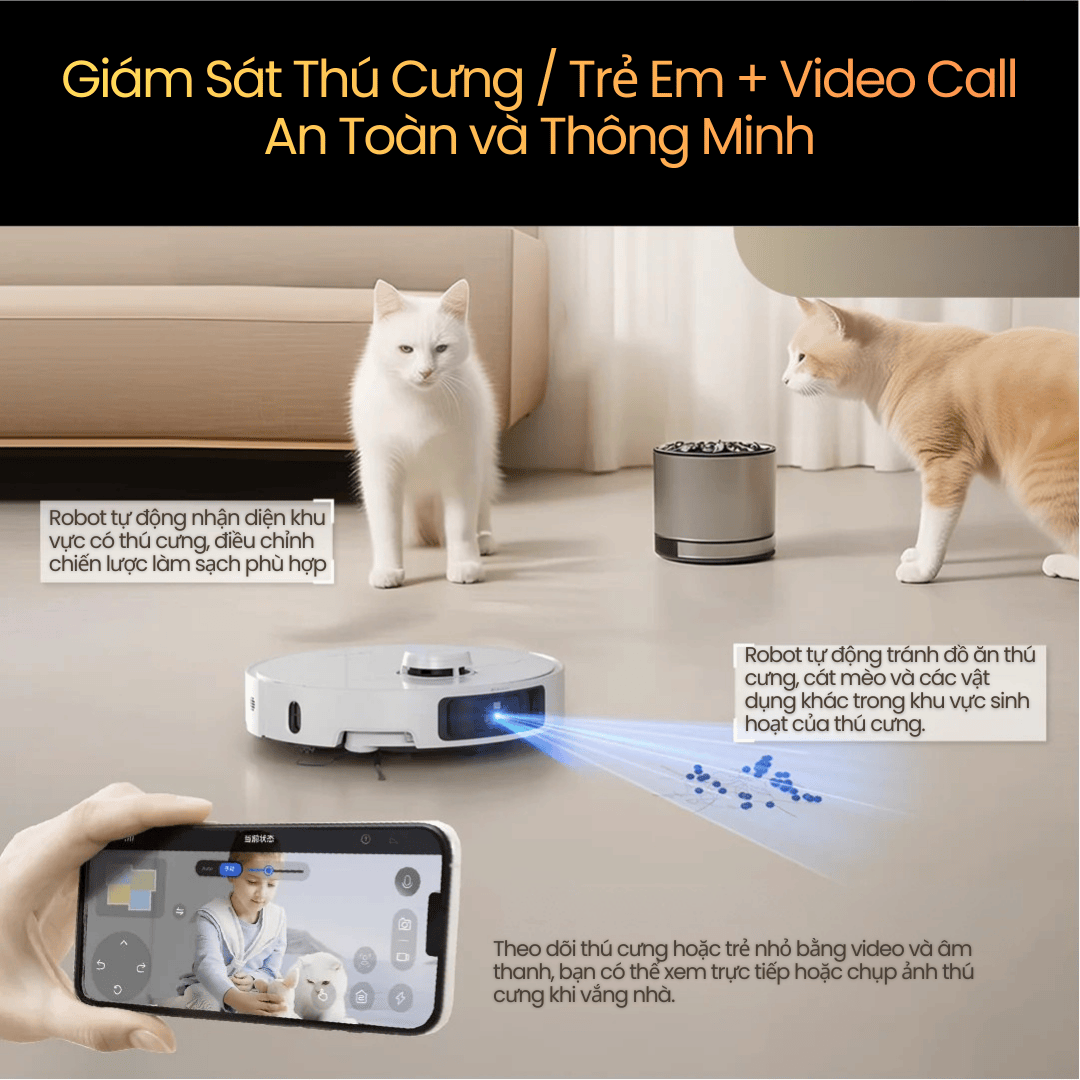 Giám sát thú cưng / trẻ em + Video & Âm thanh