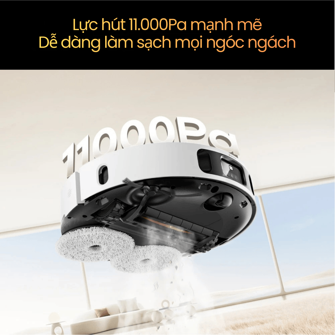 Lực hút Vormax 11.000Pa – Hút sạch mọi loại bụi bẩn