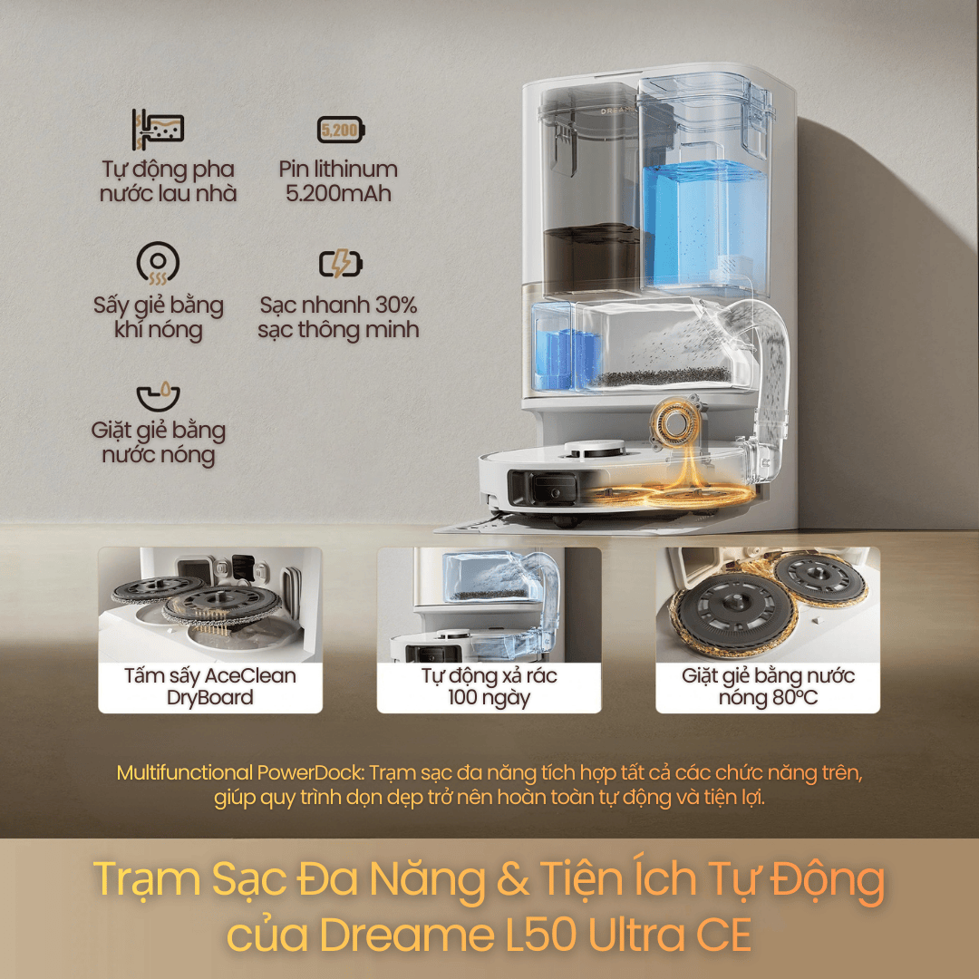 Trạm PowerDock đa năng - Tự động làm sạch và sạc