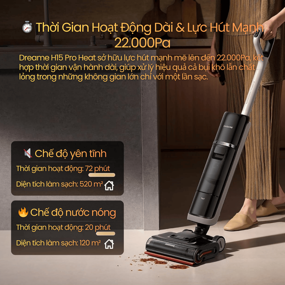 Thời Gian Hoạt Động Lên Đến 72 Phút