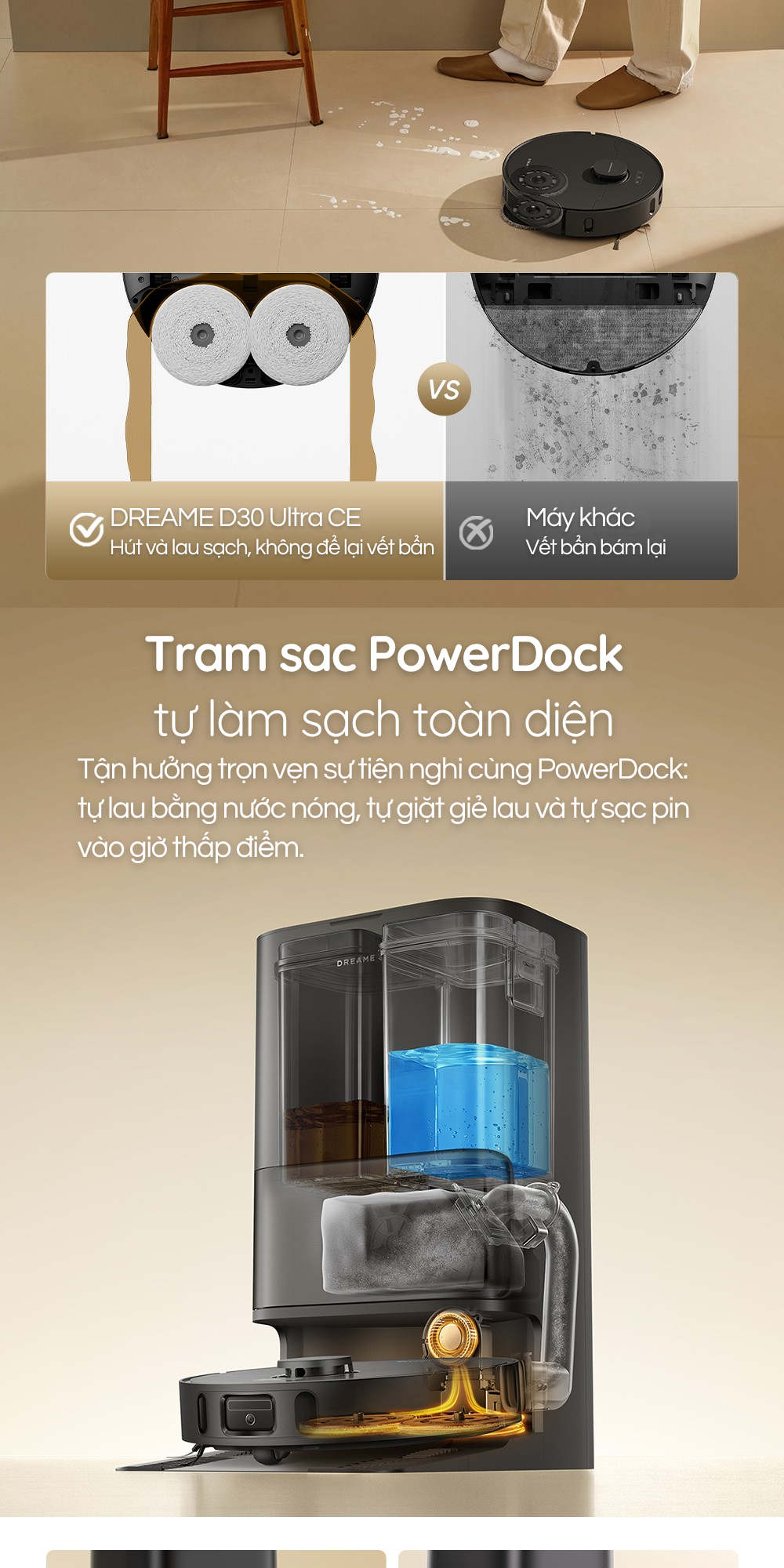 Tram sac PowerDock tự làm sạch toàn diện