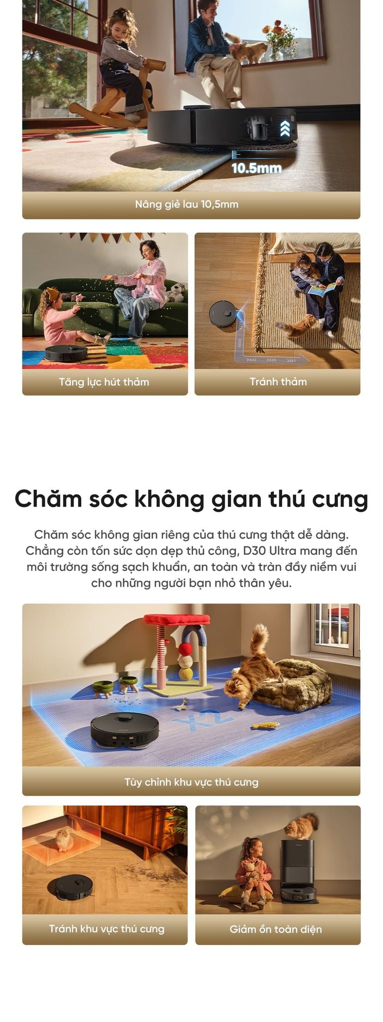 Dreame D30 Ultra - chế độ chăm sóc thú cưng