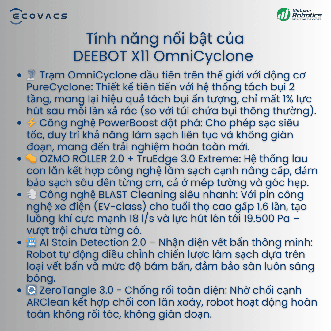Ecovacs Deebot X11 OmniCyclone - BH 24 Th