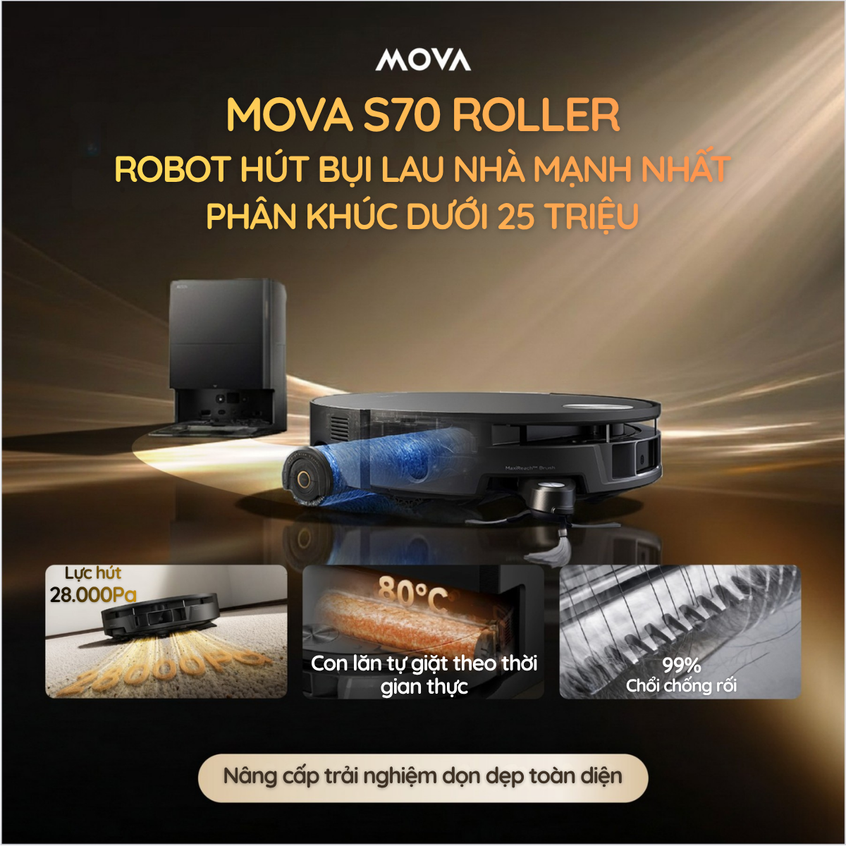 MOVA S70 Roller - Giải pháp lau con lăn độc đáo