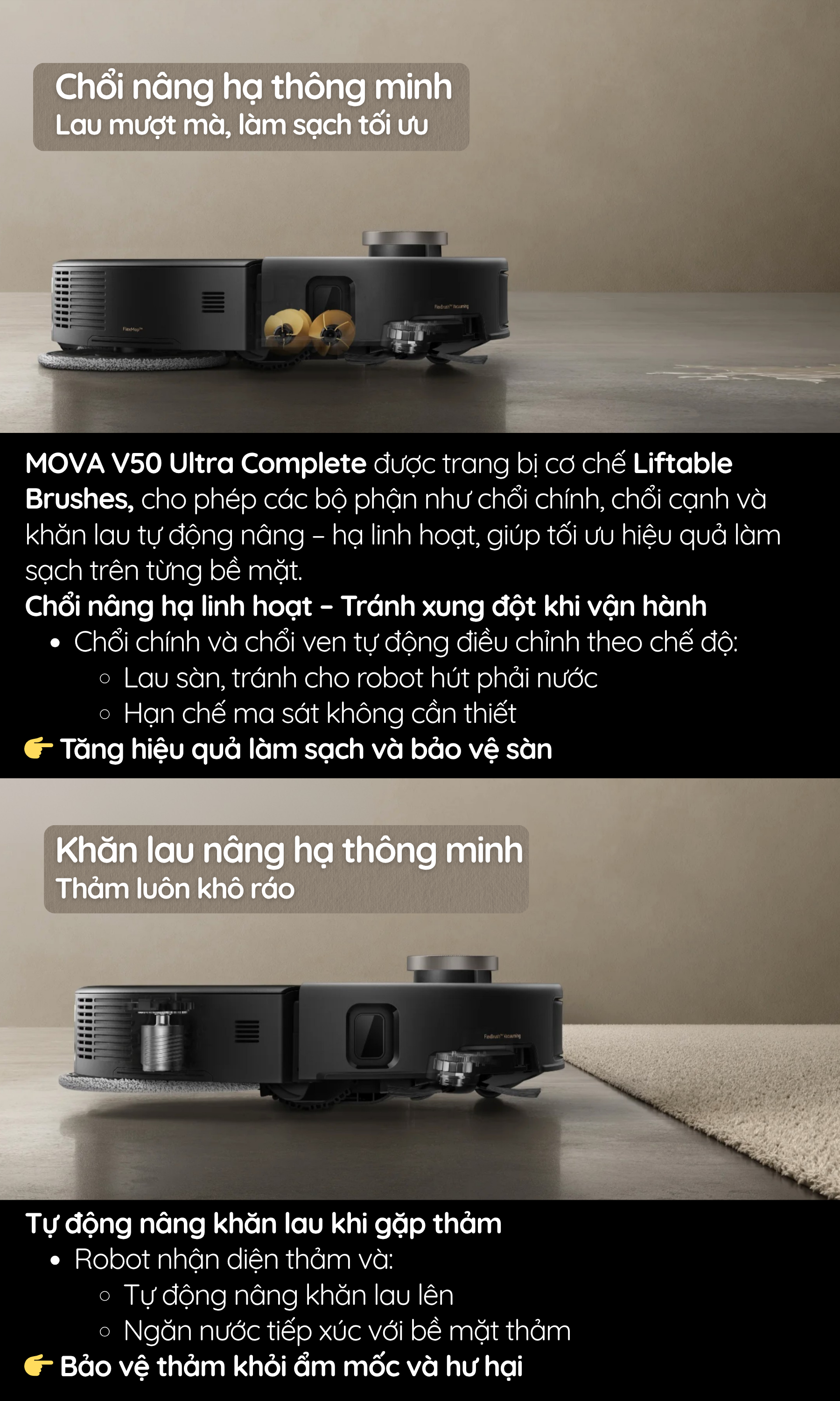 Chổi nâng hạ thông minh Lau mượt mà, làm sạch tối ưu
