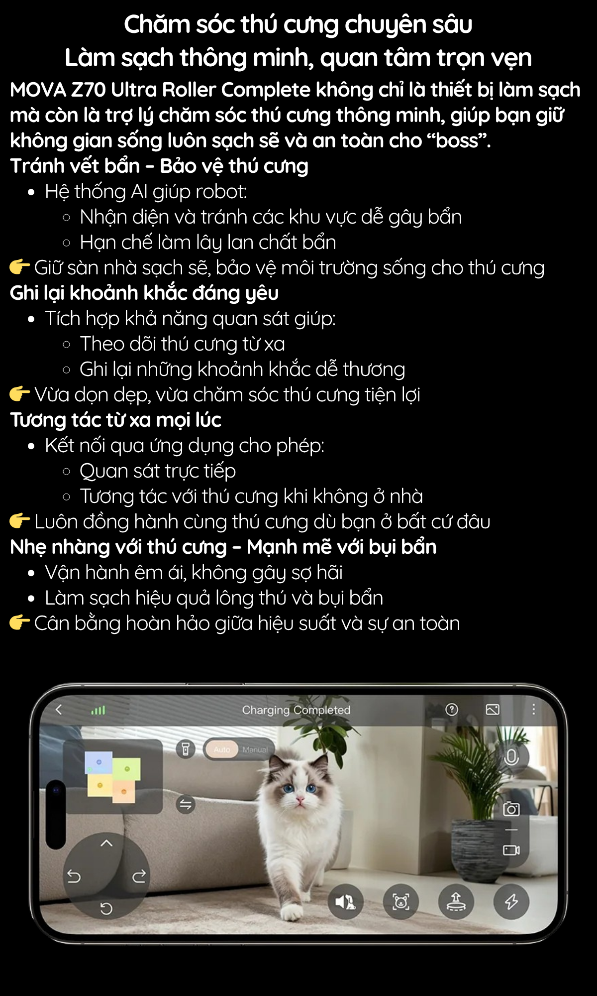 Chăm sóc thú cưng chuyên sâu Làm sạch thông minh, quan tâm trọn vẹn