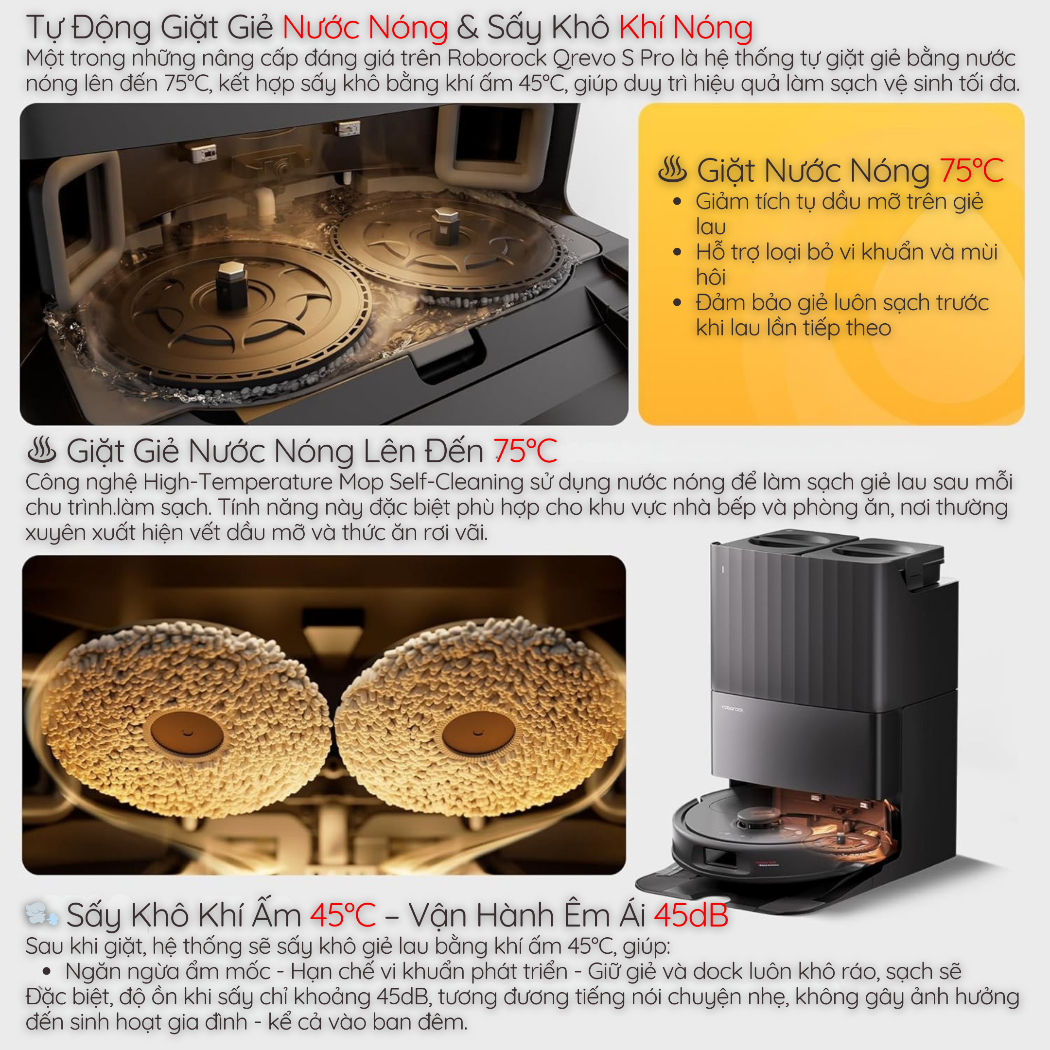 Tự Động Giặt Giẻ Nước Nóng & Sấy Khô Khí Nóng