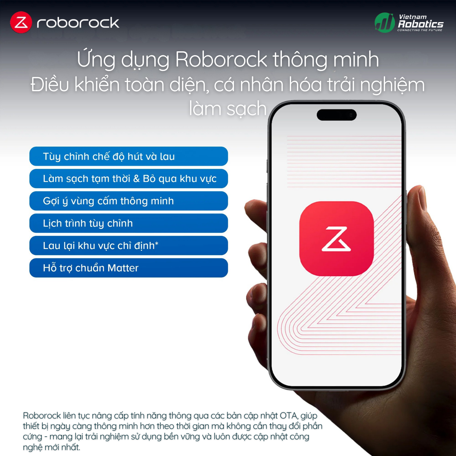 Ứng dụng Roborock thông minh Điều khiển toàn diện, cá nhân hóa trải nghiệm làm sạch