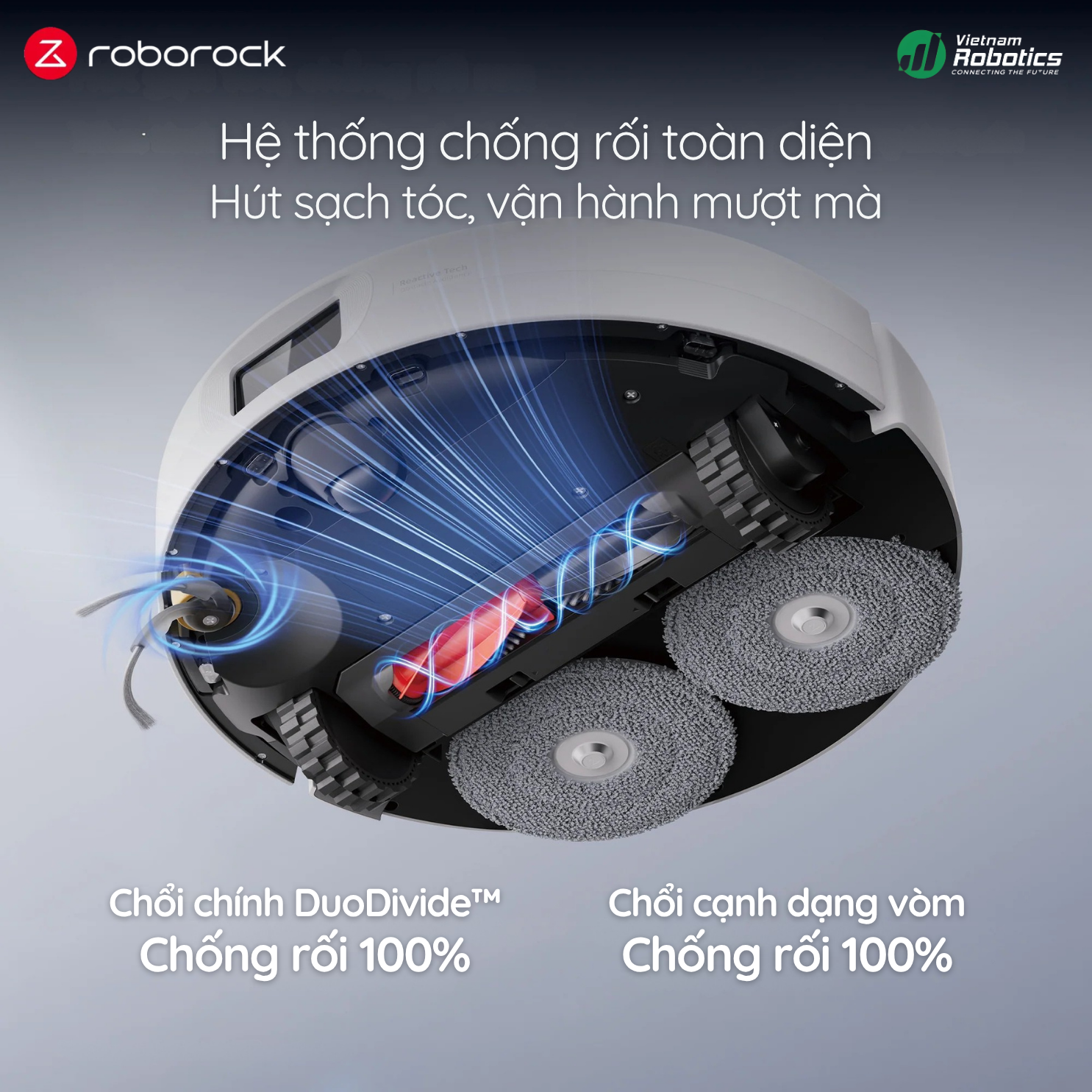 Hệ thống chống rối toàn diện Hút sạch tóc, vận hành mượt mà