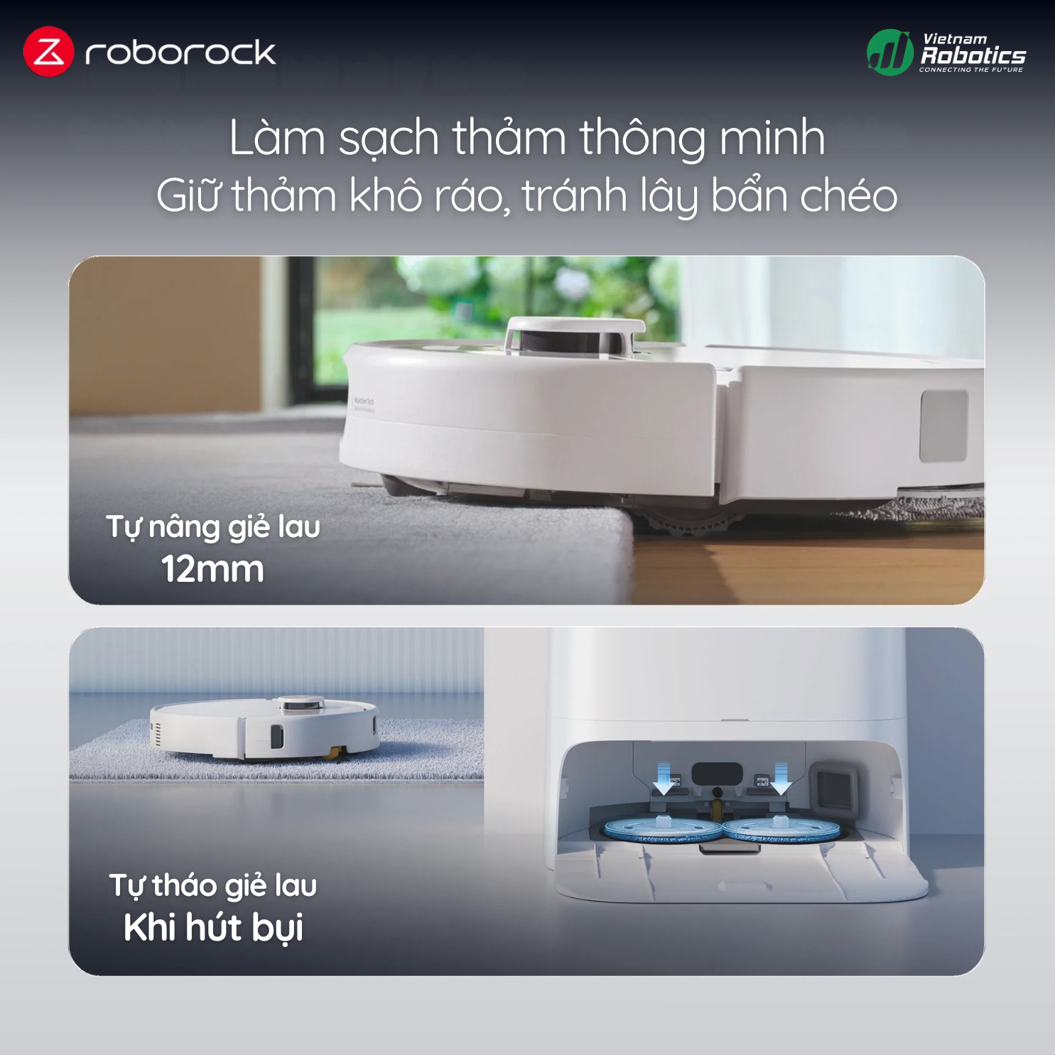 Làm sạch thảm thông minh Giữ thảm khô ráo, tránh lây bẩn chéo