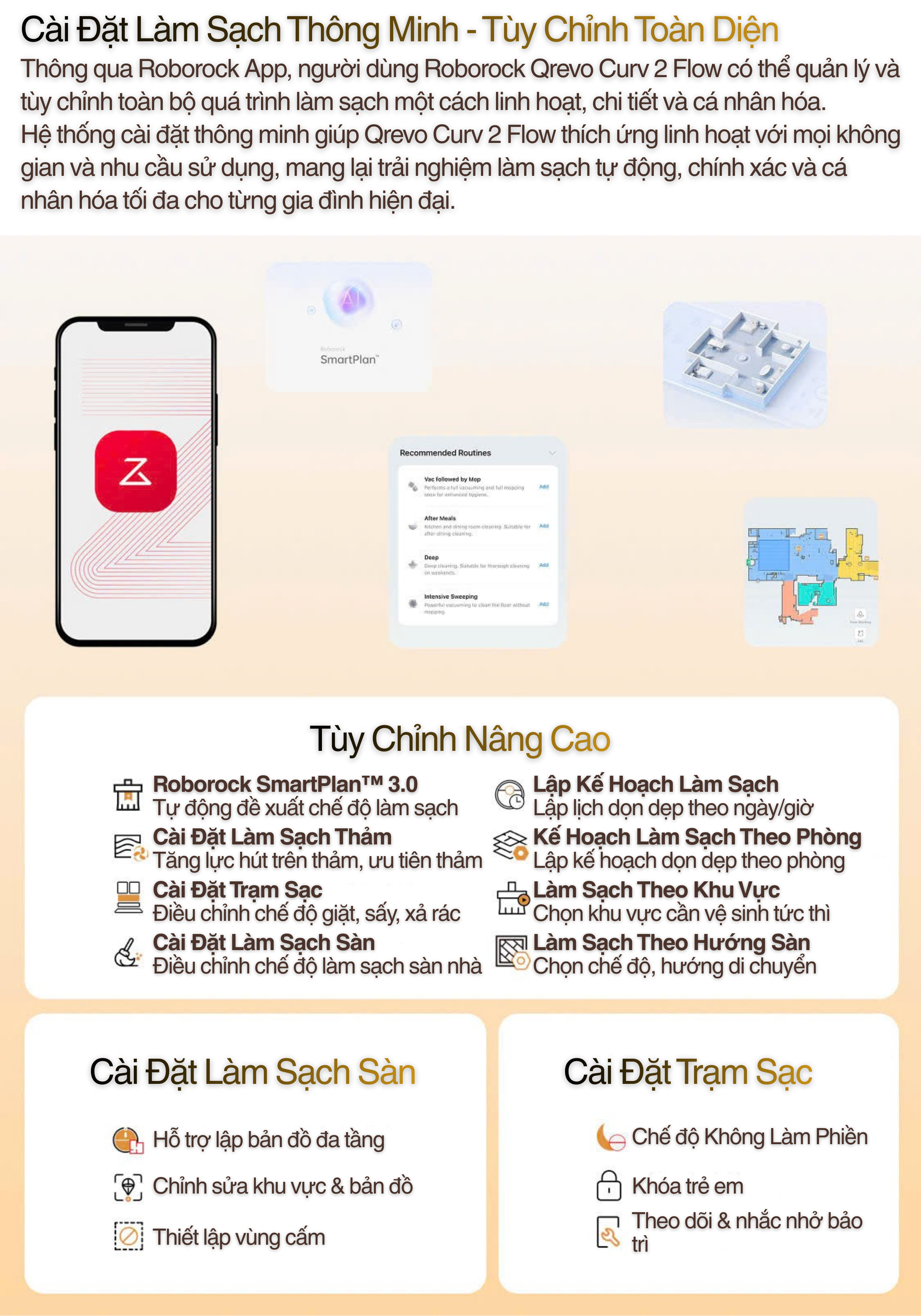 Cài Đặt Làm Sạch Thông Minh - Tùy Chỉnh Toàn Diện
