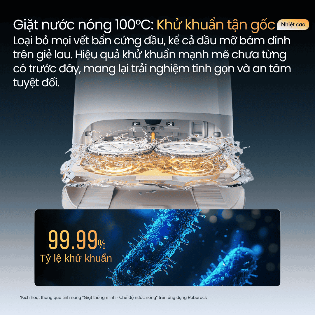 Giặt nước nóng 100°C: Loại bỏ hoàn toàn dầu mỡ