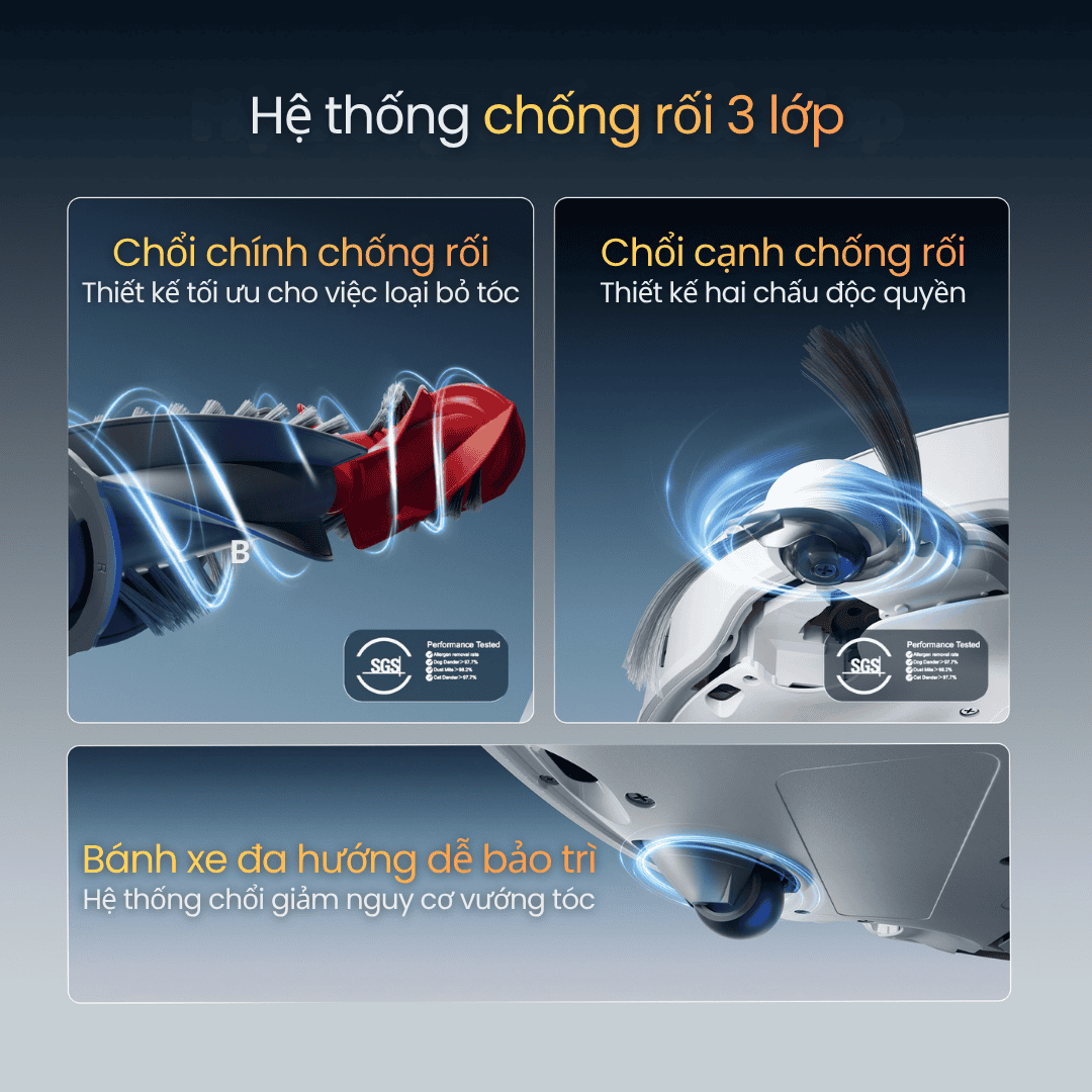 Qrevo Curv 2 Pro -Hệ thống chống rối 3 lớp thông minh