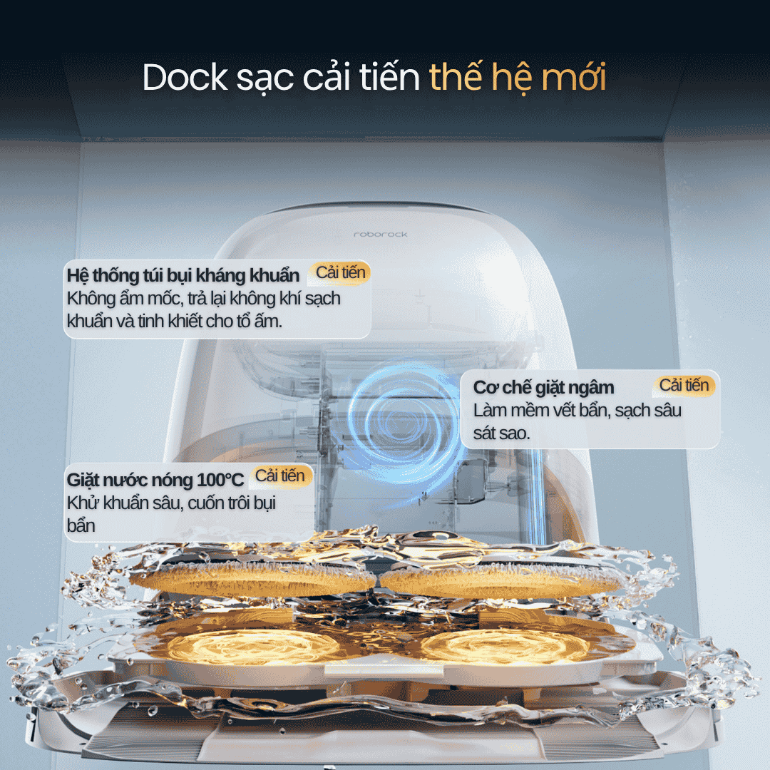 Dock sạc của Qrevo Curv 2 Pro được nâng cấp toàn diện