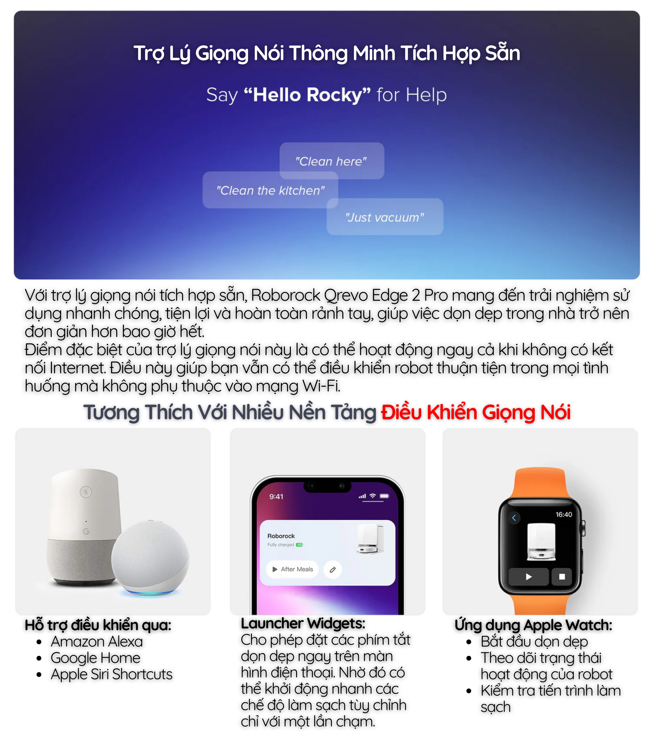 Trợ Lý Giọng Nói Thông Minh Tích Hợp Sẵn, Tương Thích Với Nhiều Nền Tảng Điều Khiển Giọng Nói