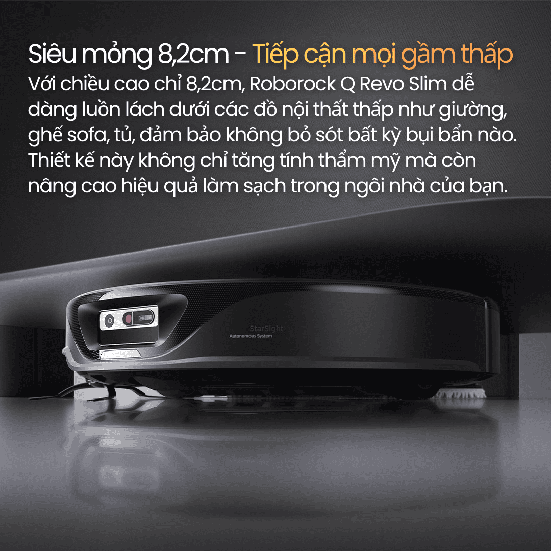 Qrevo Slim nổi bật với thiết kế siêu mỏng chỉ 8.2cm