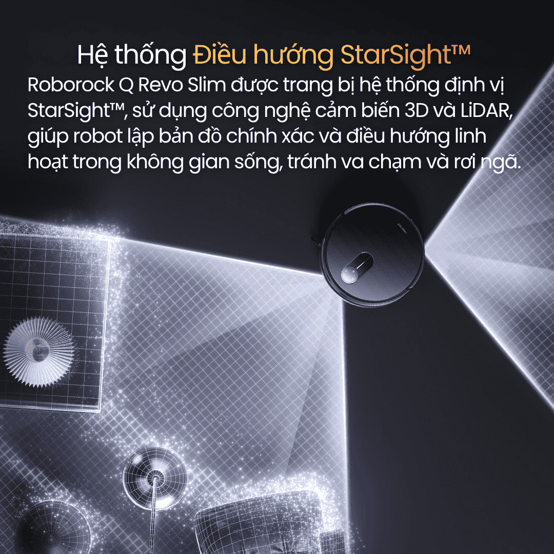 Qrevo Slim được trang bị hệ thống điều hướng StarSight
