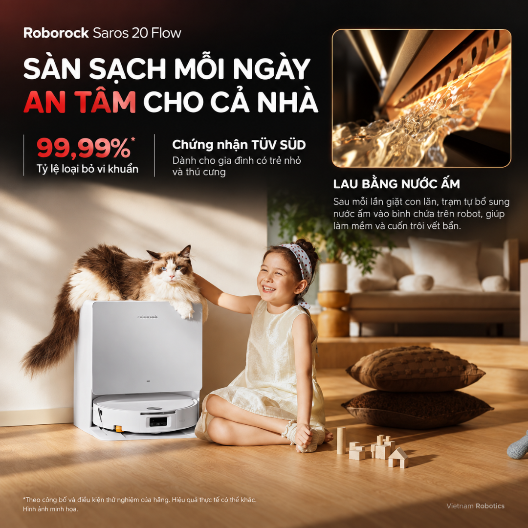 Robot hút bụi lau nhà cho nhu cầu dọn dẹp hằng ngày