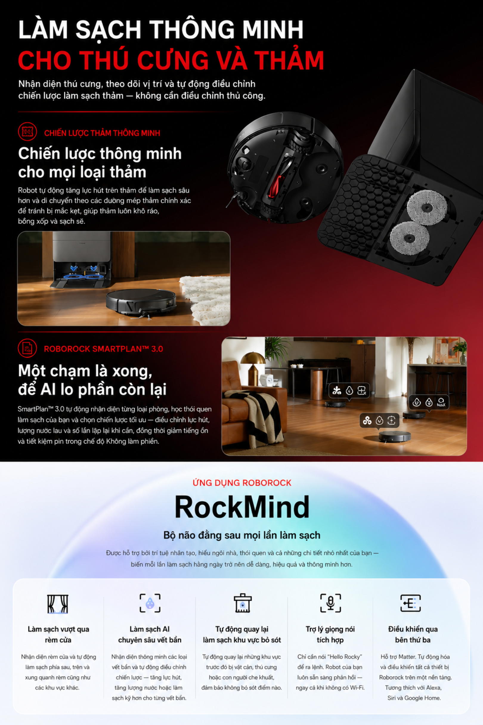 Robot Hút bụi Lau Nhà Roborock Saros 20 Tự Cấp Thoát Nước - BH 24 Th