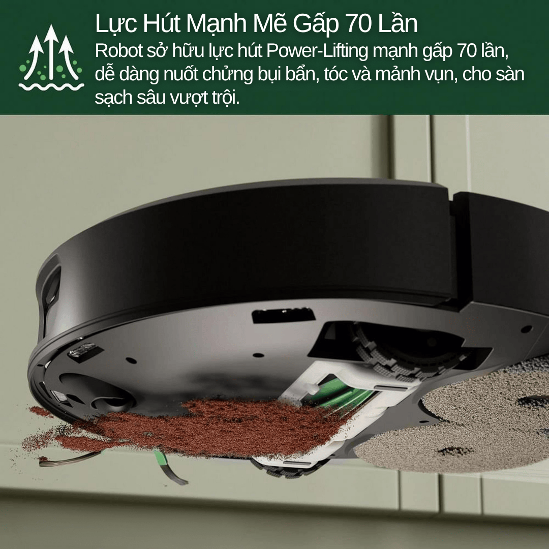 Robot dễ dàng “nuốt chửng” mọi loại rác từ mảnh vụn thức ăn, bụi mịn