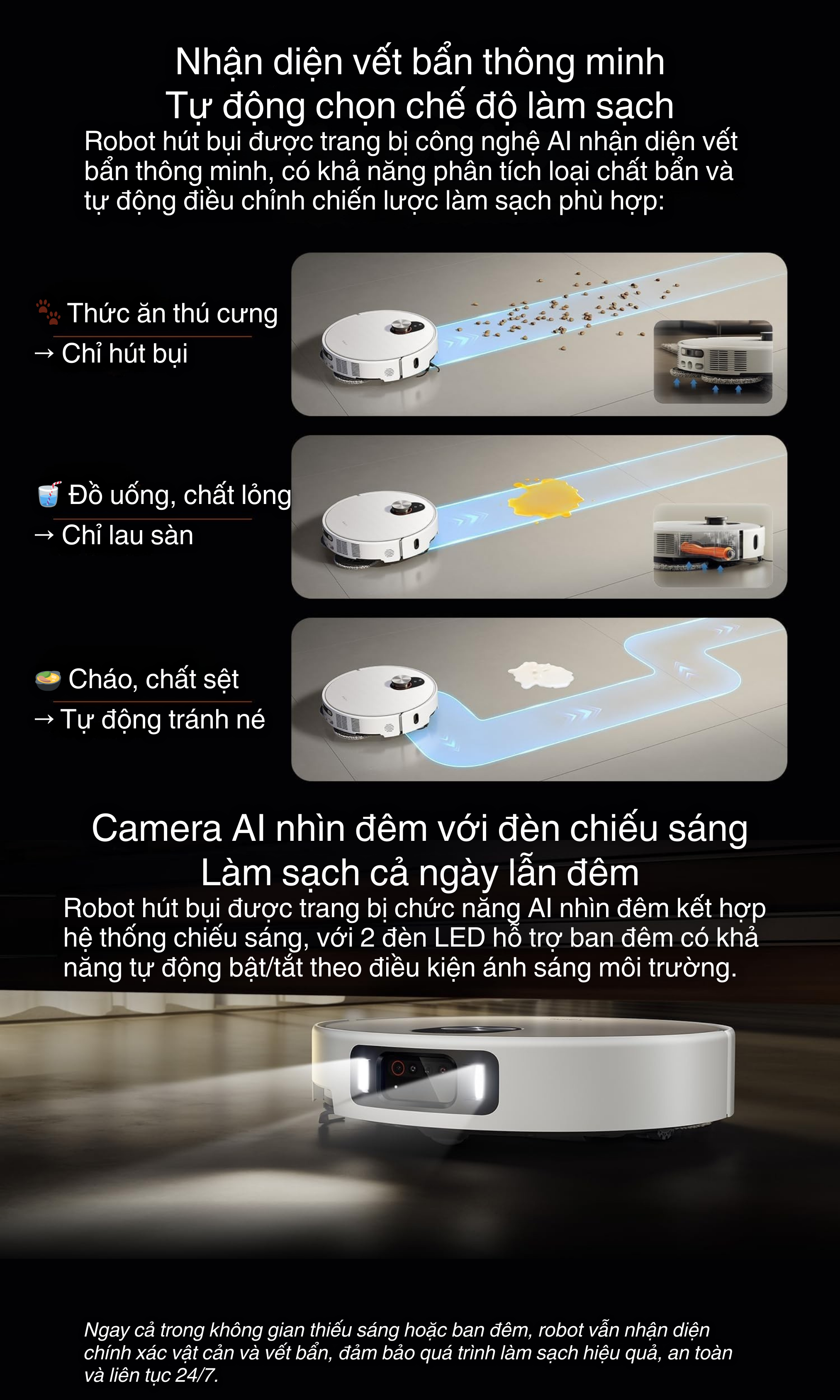 Xiaomi Vacuum 5 Pro - nhận diện vết bẩn thông minh