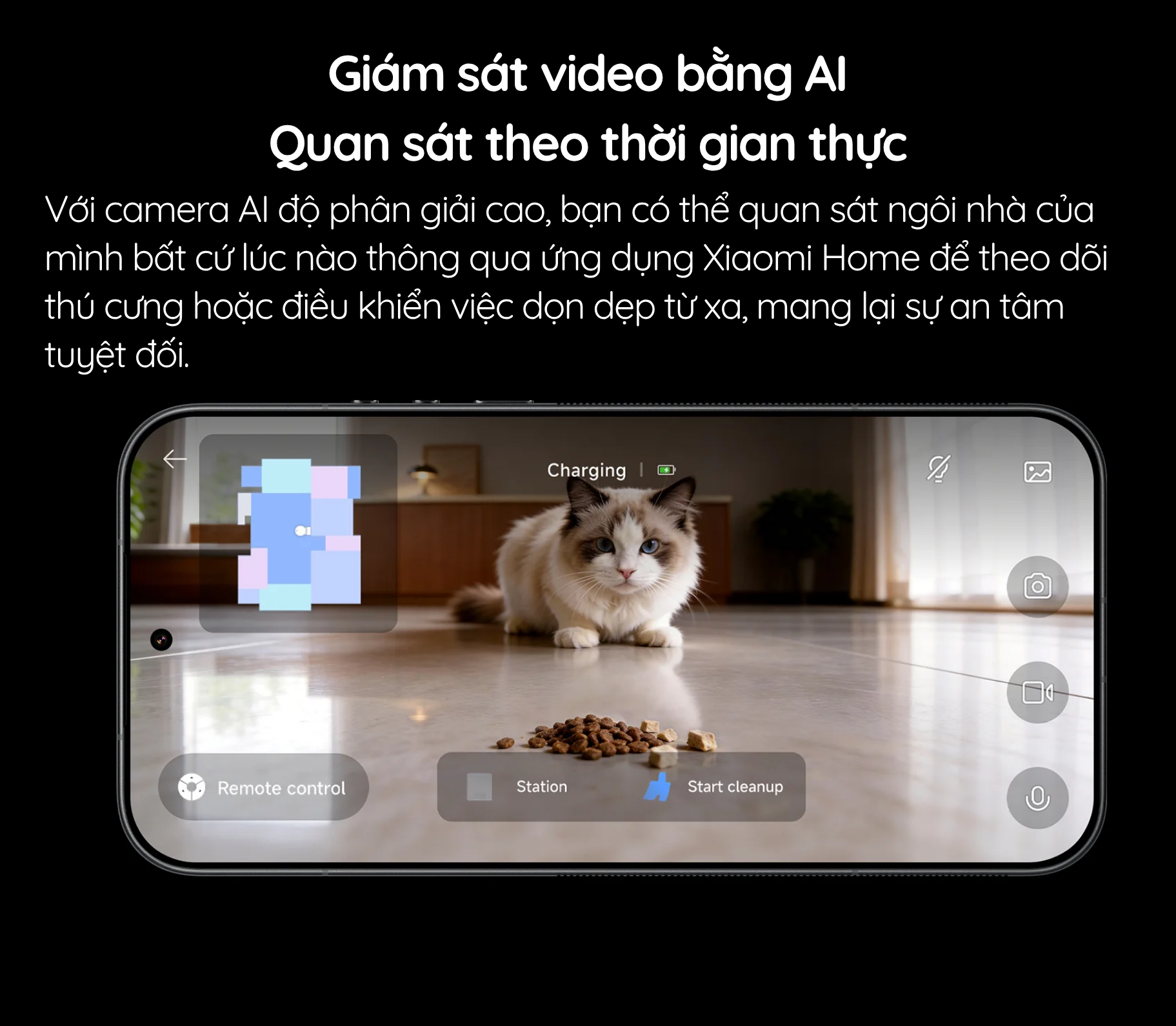 Camera HD còn hỗ trợ quan sát nhà, chụp ảnh, quay video, điều khiển robot từ xa và đàm thoại hai chiều