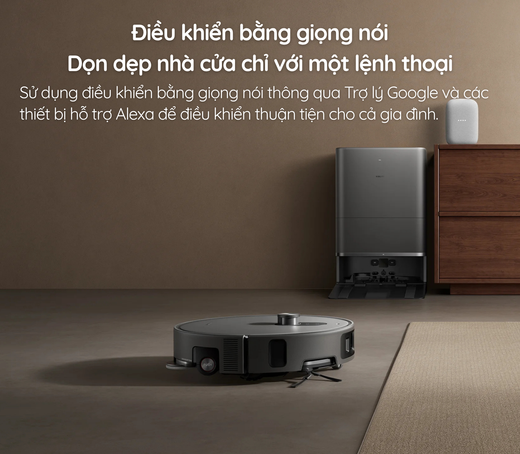 Robot hỗ trợ Google Assistant, Alexa tùy ngôn ngữ và khu vực