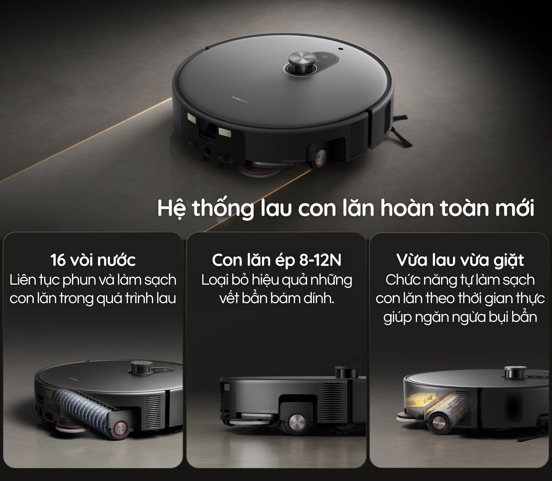 Lau con lăn nước sạch theo thời gian thực: không kéo giẻ bẩn đi khắp nhà