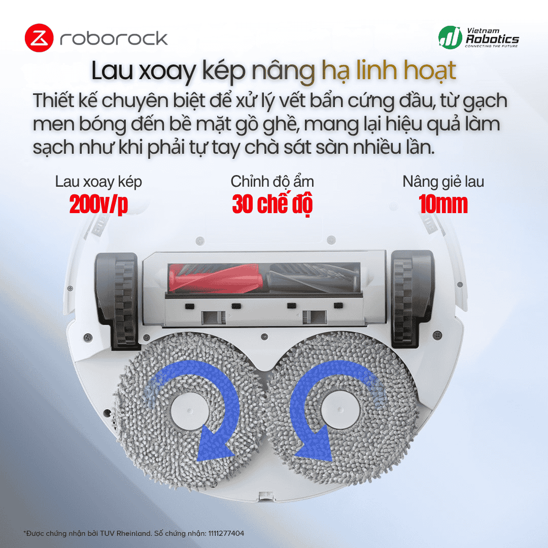 Hệ Thống Lau Xuay Kép 200 Vòng/Phút